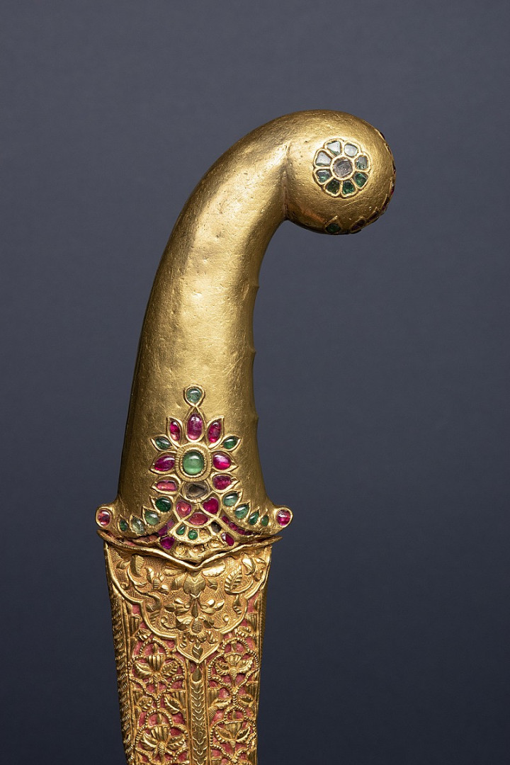 A gold-mounted khanjar dagger
