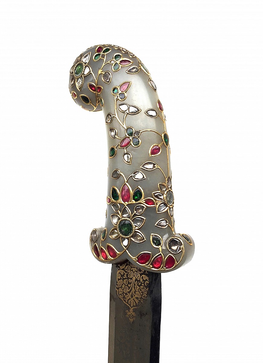 A jade-hilted khanjar dagger